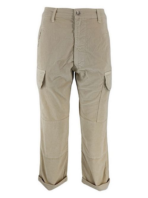 Women's cargo trousers in ivory velvet Atelier Cigala's | 241-TVS03108